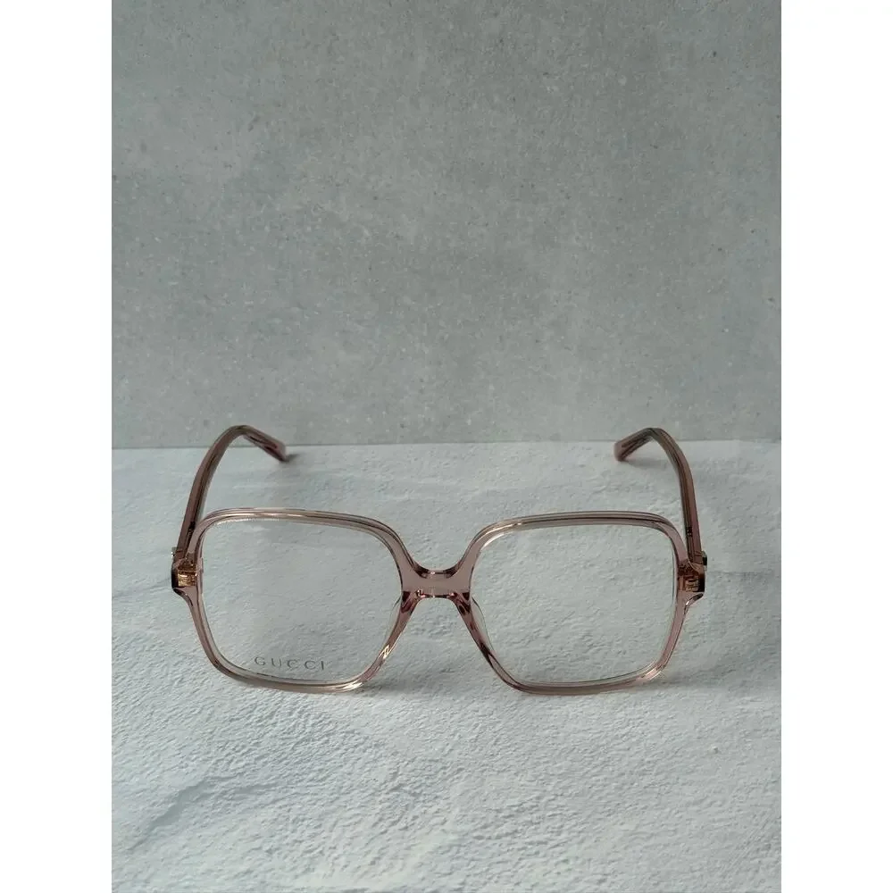 NEW Gucci GG1994O Transparent Pink Square Eyeglasses Frames